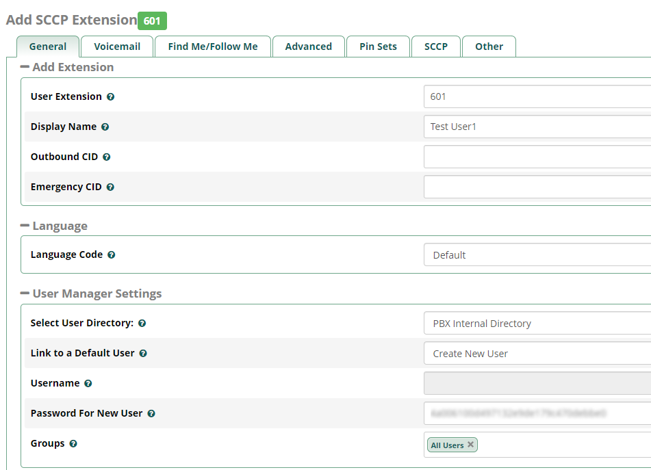 Configuring Extension