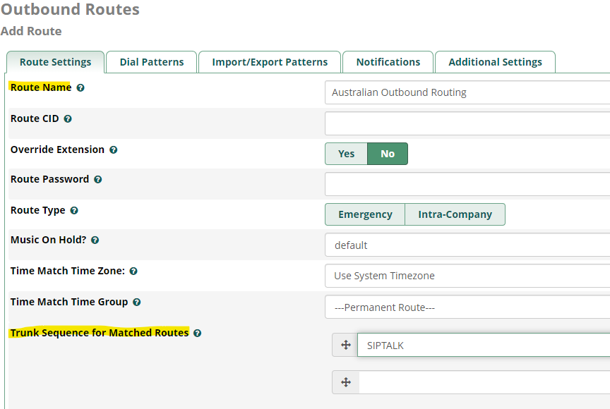 Configuring Outbound Routes